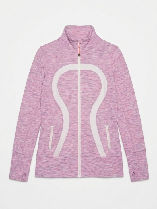 lululemon athletica Tops - ​Lululemon Define Jacket Luon Pink Purple Space Dye Stripe White Trim Size 8